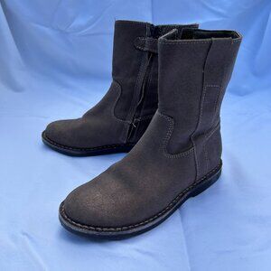 Girls Italian Made Leather Boots - Brown